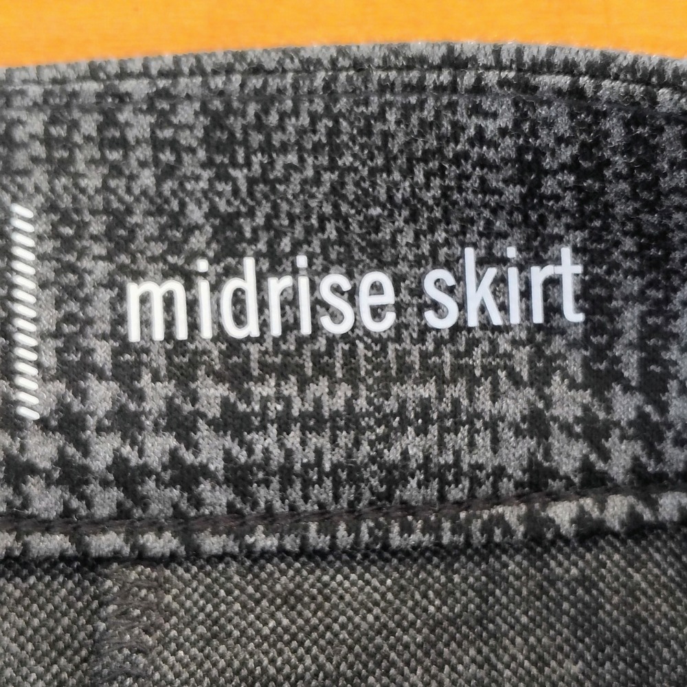 Riders by Lee Womens Grey Glen Plaid Midrise Skirt Size 12M Stretch Straight - Picture 5 of 7